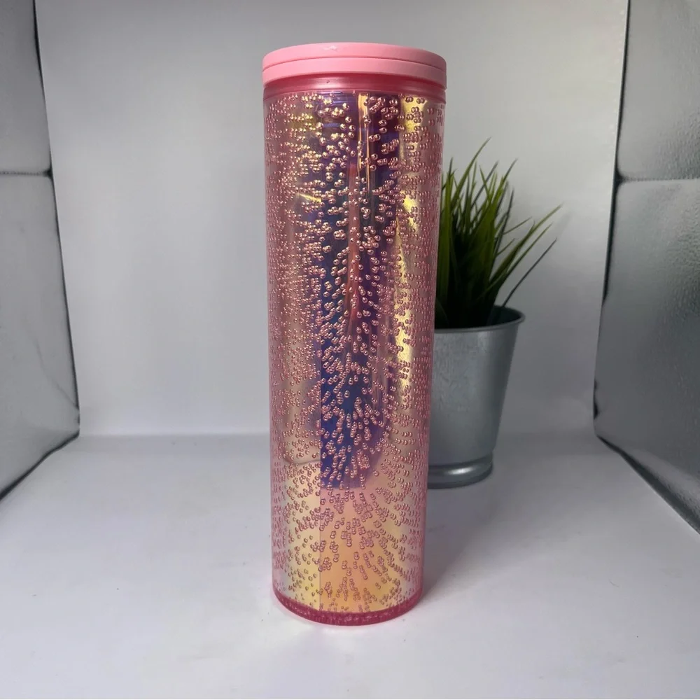 Starbucks Pink Iridescent Champagne Bubbles‎ Tumbler 16 oz